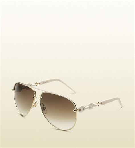 gucci white frame sunglasses